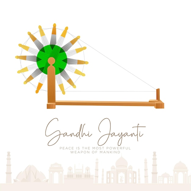 Vector plantilla de diseño de banner de gandhi jayanti 2 de octubre