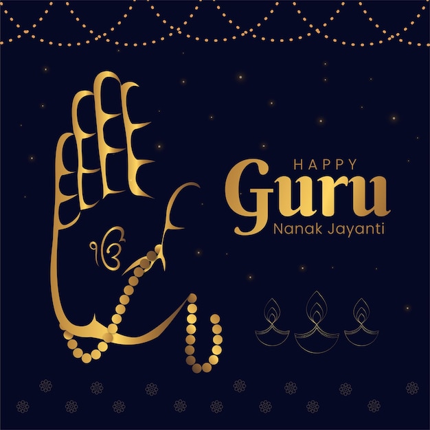 Plantilla de diseño de banner Happy Guru Nanak Jayanti