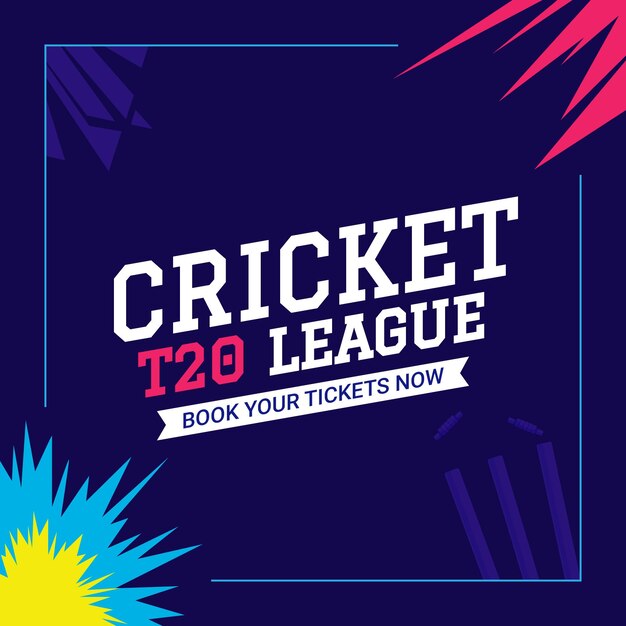 Plantilla de diseño de banner de la liga cricket t20