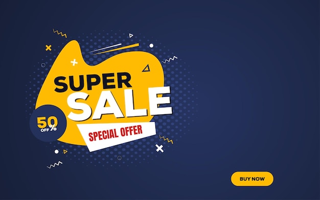 plantilla de diseño de banner de marketing de venta flash de súper venta