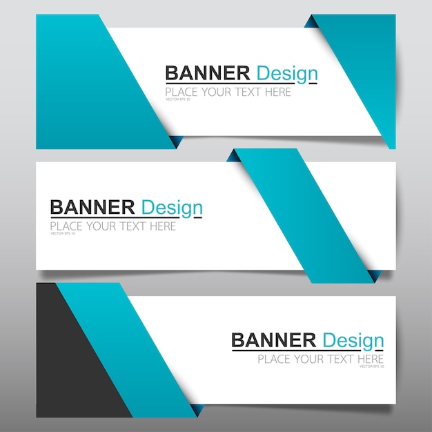 Vector plantilla de diseño de banner de negocio horizontal azul.