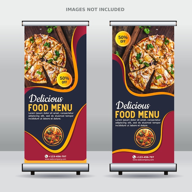 plantilla de diseño de banner de negocios de enrollamiento de alimentos