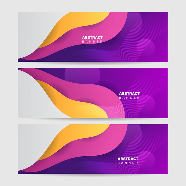 Plantilla de diseño de banner de polígono abstractamente colorido Banner web tecnológico colorido con formas geométricas telón de fondo y colores de gradiente Diseño gráfico vectorial patrón de presentación de banner fondo