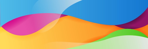 Plantilla de diseño de banner de polígono abstractamente colorido Banner web tecnológico colorido con formas geométricas telón de fondo y colores de gradiente Diseño gráfico vectorial patrón de presentación de banner fondo