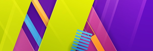 Plantilla de diseño de banner de polígono abstractamente colorido Banner web tecnológico colorido con formas geométricas telón de fondo y colores de gradiente Diseño gráfico vectorial patrón de presentación de banner fondo