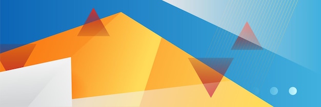 Plantilla de diseño de banner de polígono abstractamente colorido Banner web tecnológico colorido con formas geométricas telón de fondo y colores de gradiente Diseño gráfico vectorial patrón de presentación de banner fondo