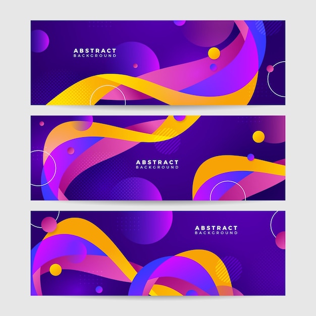 Plantilla de diseño de banner de polígono abstractamente colorido Banner web tecnológico colorido con formas geométricas telón de fondo y colores de gradiente Diseño gráfico vectorial patrón de presentación de banner fondo