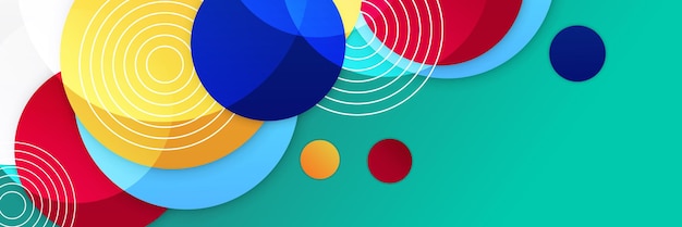 Plantilla de diseño de banner de polígono abstractamente colorido Banner web tecnológico colorido con formas geométricas telón de fondo y colores de gradiente Diseño gráfico vectorial patrón de presentación de banner fondo