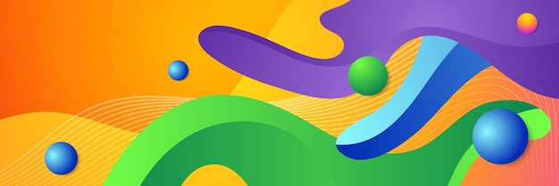 Plantilla de diseño de banner de polígono abstractamente colorido Banner web tecnológico colorido con formas geométricas telón de fondo y colores de gradiente Diseño gráfico vectorial patrón de presentación de banner fondo