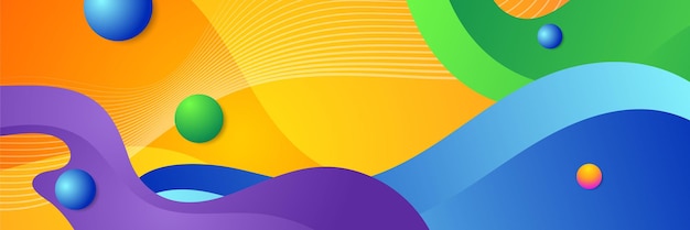 Plantilla de diseño de banner de polígono abstractamente colorido Banner web tecnológico colorido con formas geométricas telón de fondo y colores de gradiente Diseño gráfico vectorial patrón de presentación de banner fondo