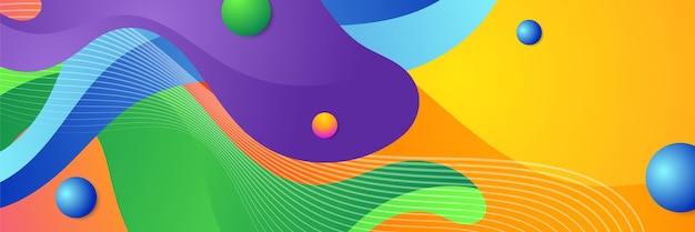 Plantilla de diseño de banner de polígono abstractamente colorido Banner web tecnológico colorido con formas geométricas telón de fondo y colores de gradiente Diseño gráfico vectorial patrón de presentación de banner fondo