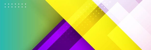 Plantilla de diseño de banner de polígono colorido abstracto Banner web de tecnología colorida con fondo de formas geométricas y colores degradados Fondo de presentación de patrón de banner de diseño gráfico vectorial