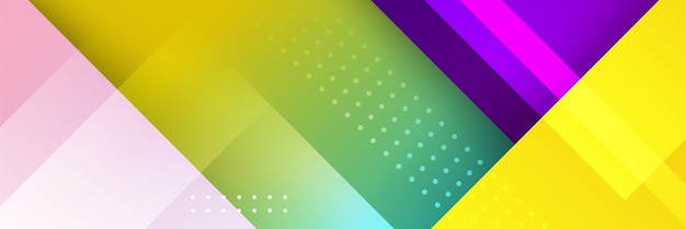 Plantilla de diseño de banner de polígono colorido abstracto Banner web de tecnología colorida con fondo de formas geométricas y colores degradados Fondo de presentación de patrón de banner de diseño gráfico vectorial