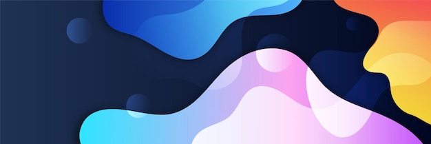 Plantilla de diseño de banner de polígono colorido abstracto Banner web de tecnología colorida con fondo de formas geométricas y colores degradados Fondo de presentación de patrón de banner de diseño gráfico vectorial
