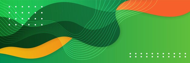 Plantilla de diseño de banner de polígono colorido verde abstracto Banner web de tecnología colorida con fondo de formas geométricas y colores degradados Fondo de presentación de patrón de banner de diseño gráfico vectorial