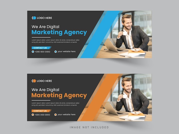 Plantilla de diseño de banner de portada creativa de Facebook y diseño de banners web de redes sociales con fondo de resumen