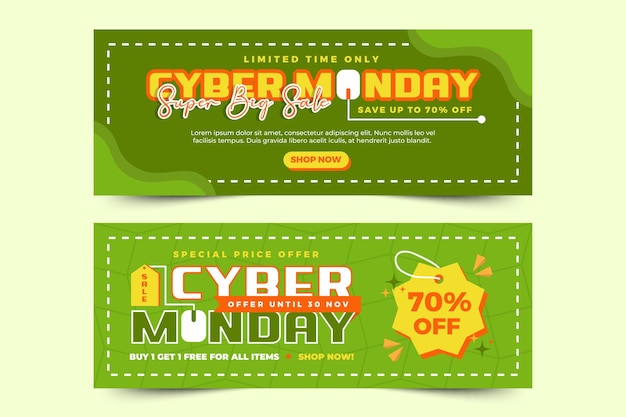 La plantilla de diseño de banner de portada de Cyber Monday es fácil de personalizar