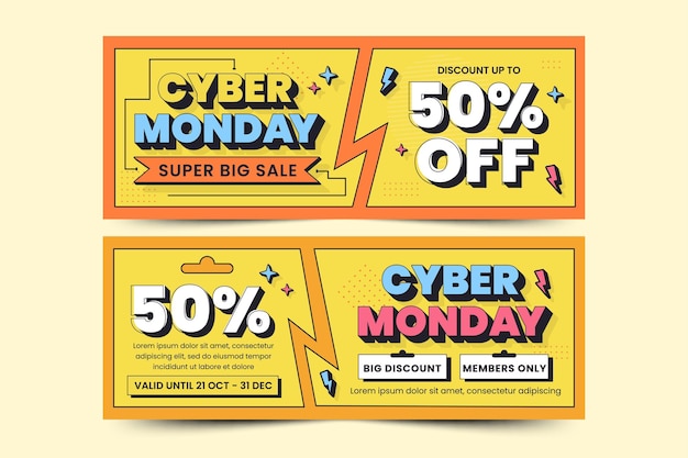 La plantilla de diseño de banner de portada de Cyber Monday es fácil de personalizar