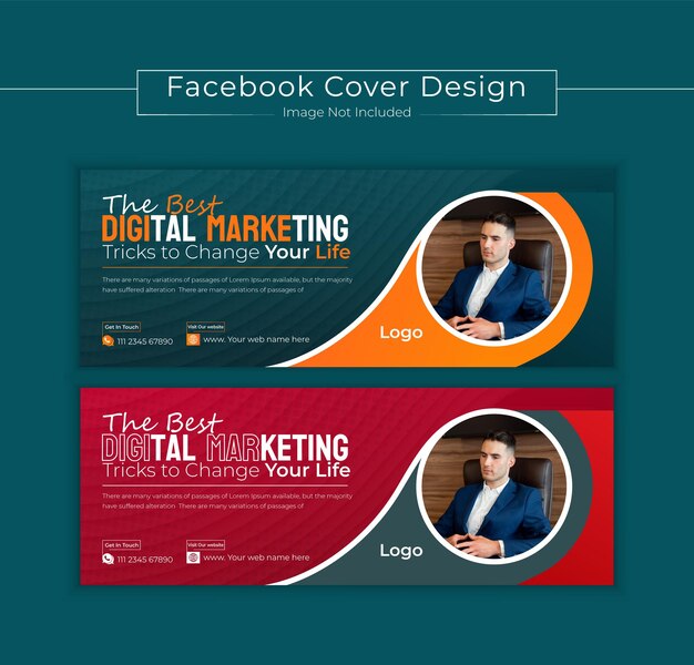 Plantilla de diseño de banner de portada de Facebook moderna