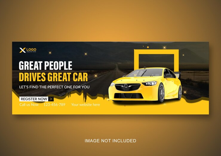 Vector plantilla de diseño de banner de portada de facebook de promoción de redes sociales de alquiler de automóviles