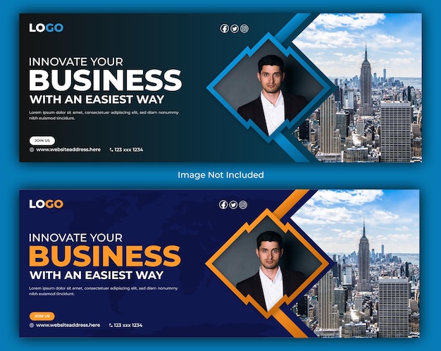 Plantilla de diseño de banner de portada de redes sociales de empresa de negocios moderna para Facebook
