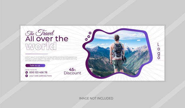 Plantilla de diseño de banner y portada de redes sociales moderna y sencilla con texto reemplazable