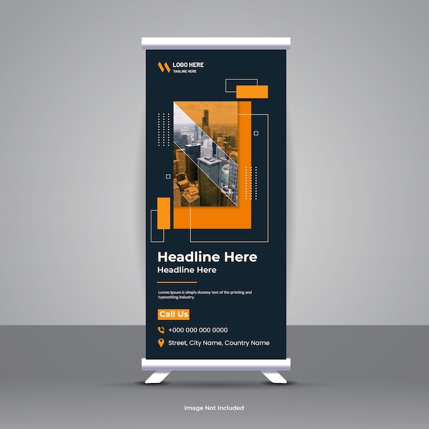Plantilla de diseño de banner profesional enrollable