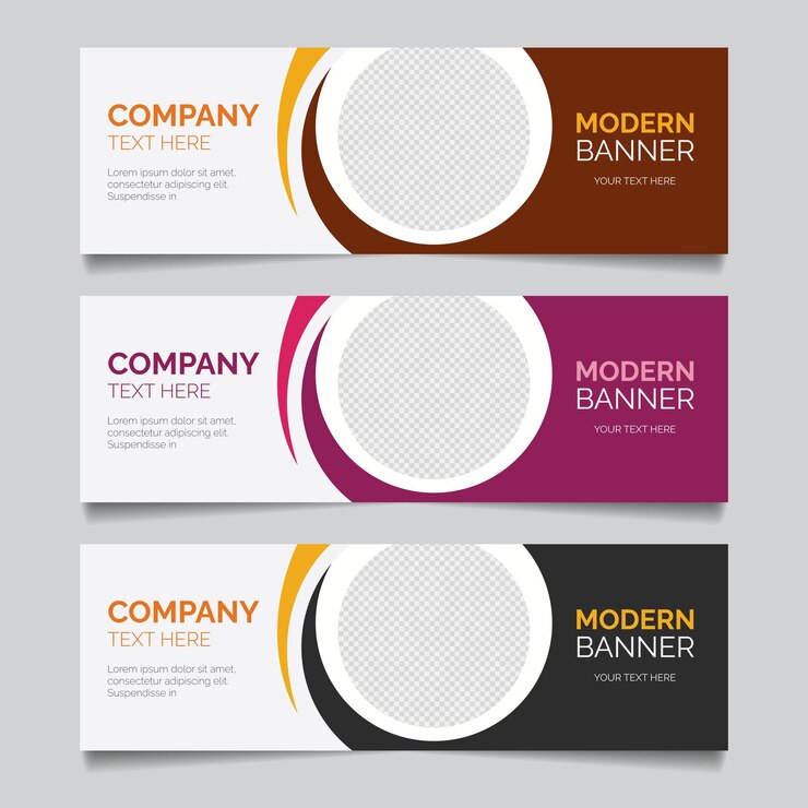 plantilla de diseño de banner profesional con formas redondas