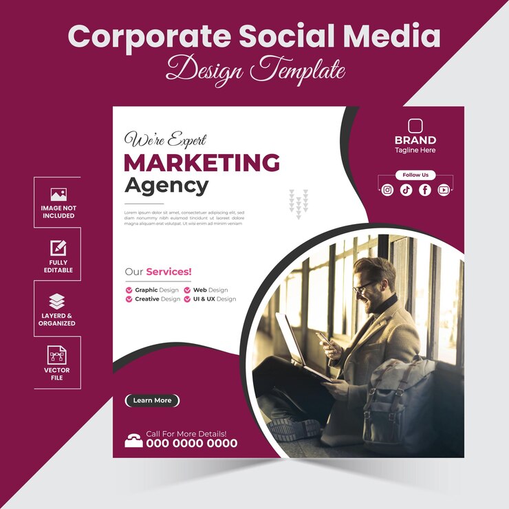 plantilla de diseño de banner profesional para redes sociales corporativas