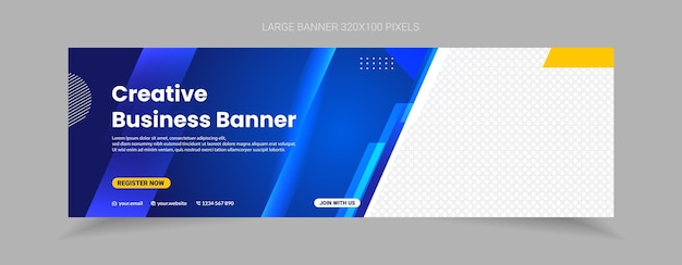plantilla de diseño de banner promoción del sitio web para empresas corporativas y más necesidades
