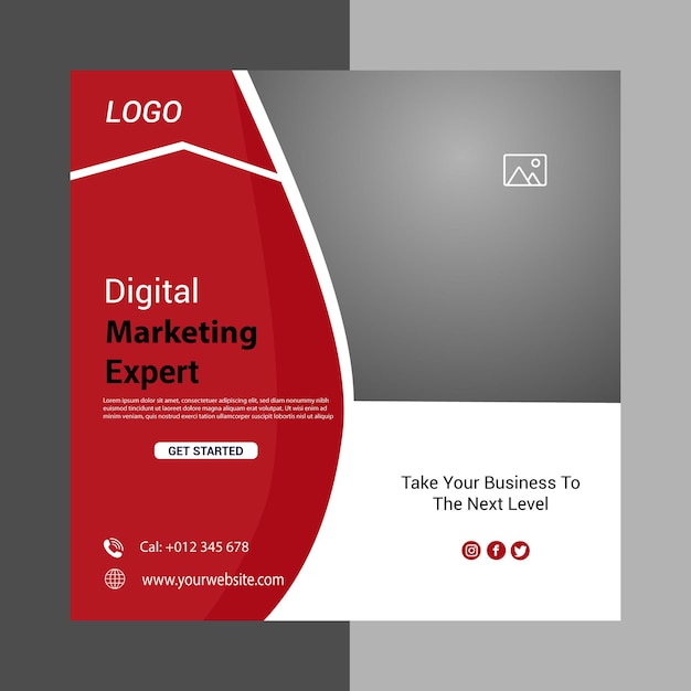 plantilla de diseño de banner de publicación de redes sociales de marketing digital