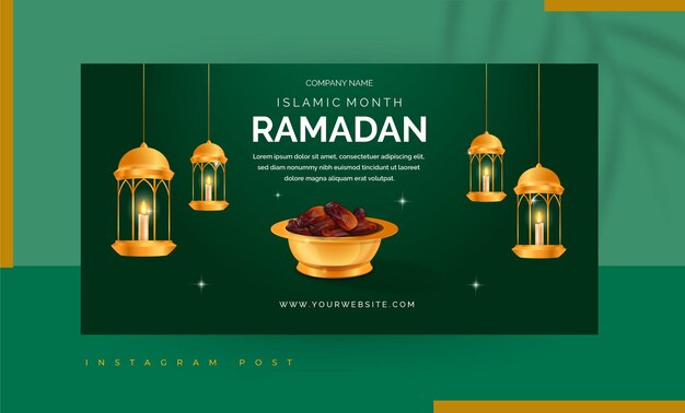 Plantilla de diseño de banner de ramadán moderno