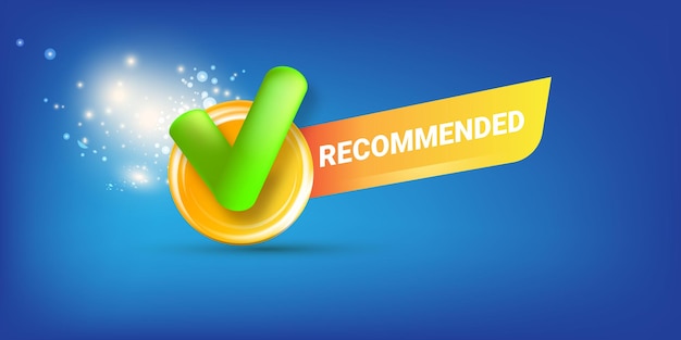 Plantilla de diseño de banner recomendada con marca de verificación verde