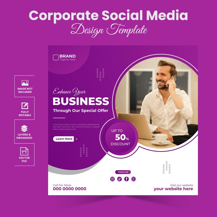 plantilla de diseño de banner de redes sociales corporativas profesionales o plantilla de diseño de redes sociales de Instagram