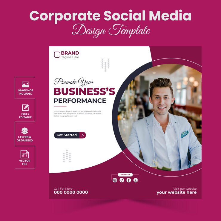 plantilla de diseño de banner de redes sociales corporativas profesionales o plantilla de diseño de redes sociales de Instagram