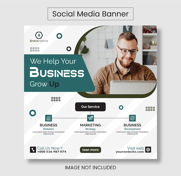 Plantilla de diseño de banner de redes sociales de negocios corporativos creativos