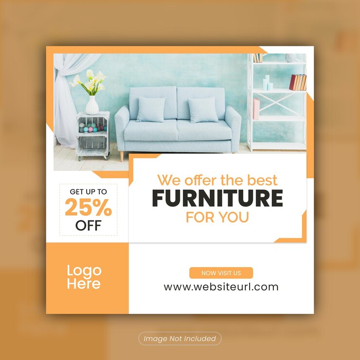 Plantilla de diseño de banner de redes sociales de venta de muebles