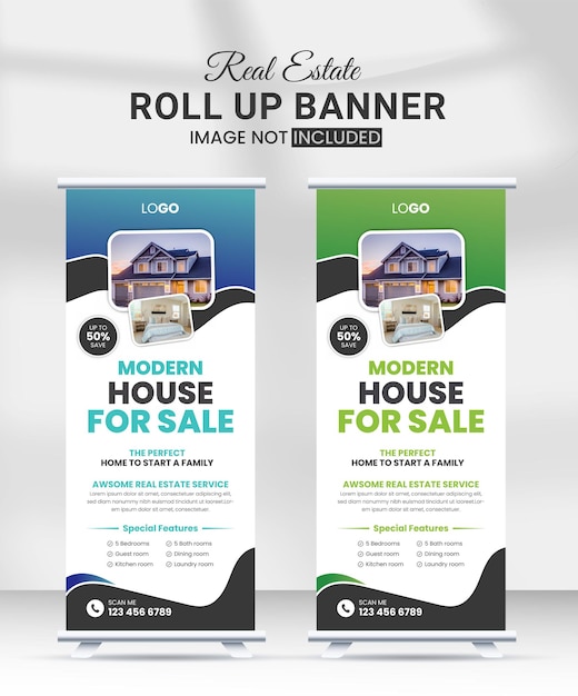 plantilla de diseño de banner rodado de bienes raíces