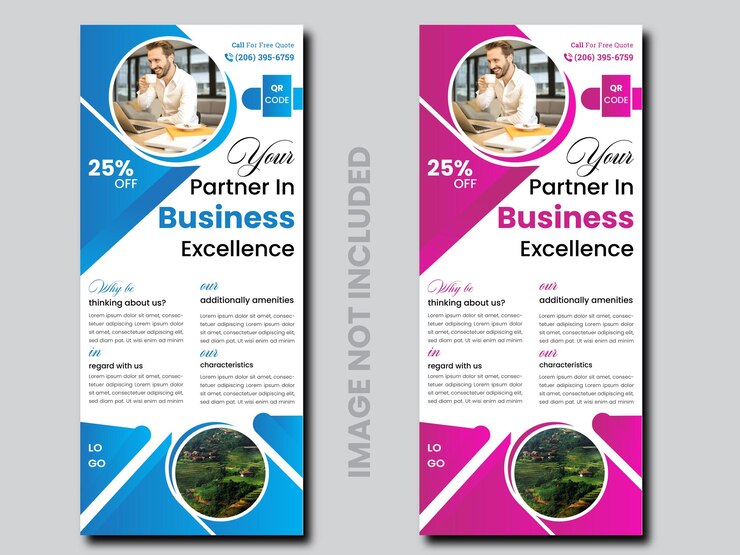 plantilla de diseño de banner rodado de negocios con gradiente