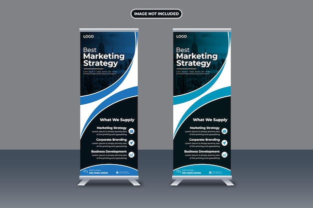 Plantilla de diseño de banner roll up pull up o x para empresas de marketing digital