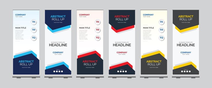 plantilla de diseño de banner de rollo colorido corporativo abstracto profesional