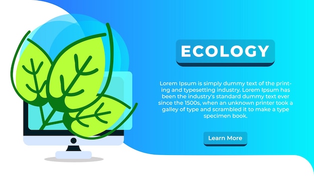 Plantilla de diseño de banner de sitio web de ecología