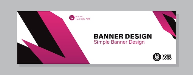 plantilla de diseño de banner para su negocio con color morado y negro