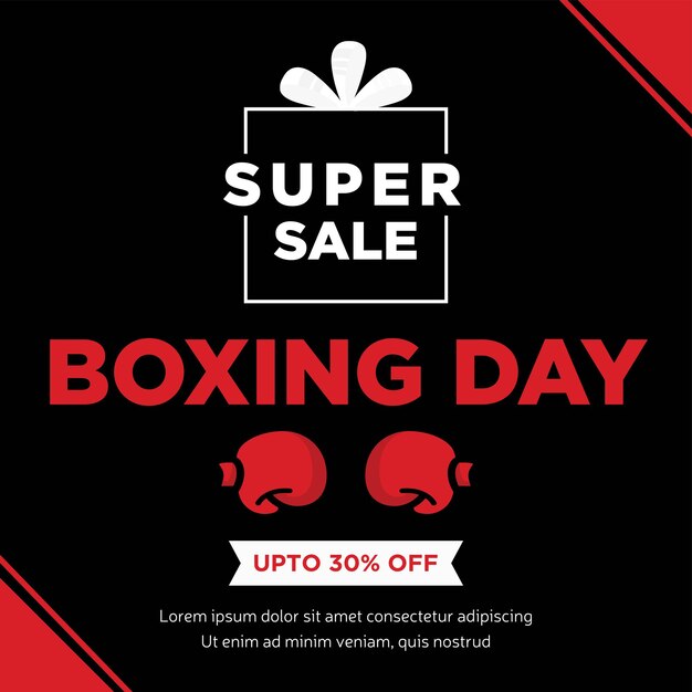 Plantilla de diseño de banner de super venta boxing day