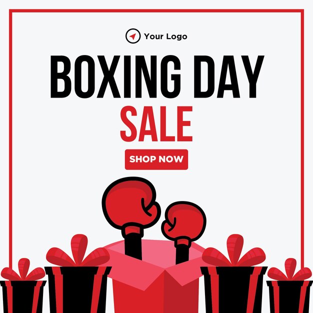 Vector plantilla de diseño de banner de venta de boxing day