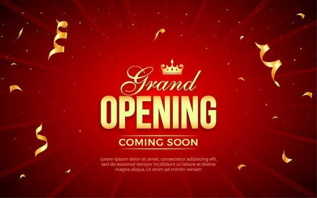 Plantilla de diseño de banner de venta de cartel de apertura con efecto de texto editable en 3D