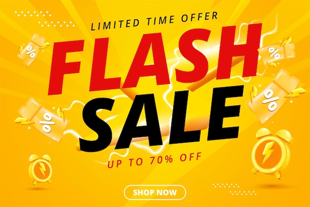 Plantilla de diseño de banner de venta de cartel de venta flash