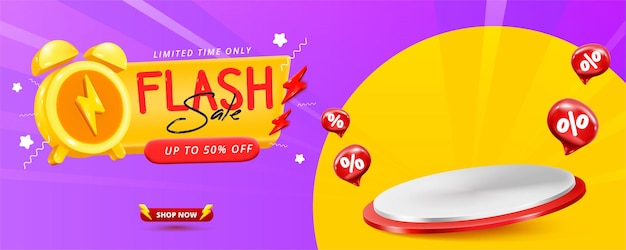 Plantilla de diseño de banner de venta de cartel de venta flash