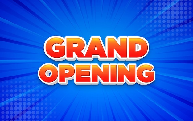 Plantilla de diseño de banner de venta de cartel de venta de gran inauguración con efecto de texto editable en 3dxA