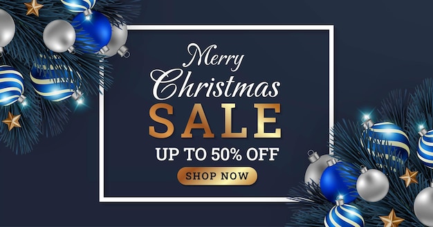 Plantilla de diseño de banner de venta de feliz navidad